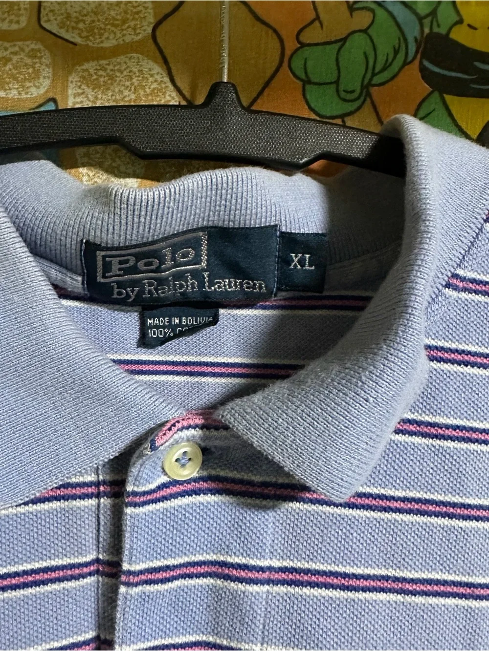 Ralph Lauren Lavender Polo with Blue & Pink Stripes